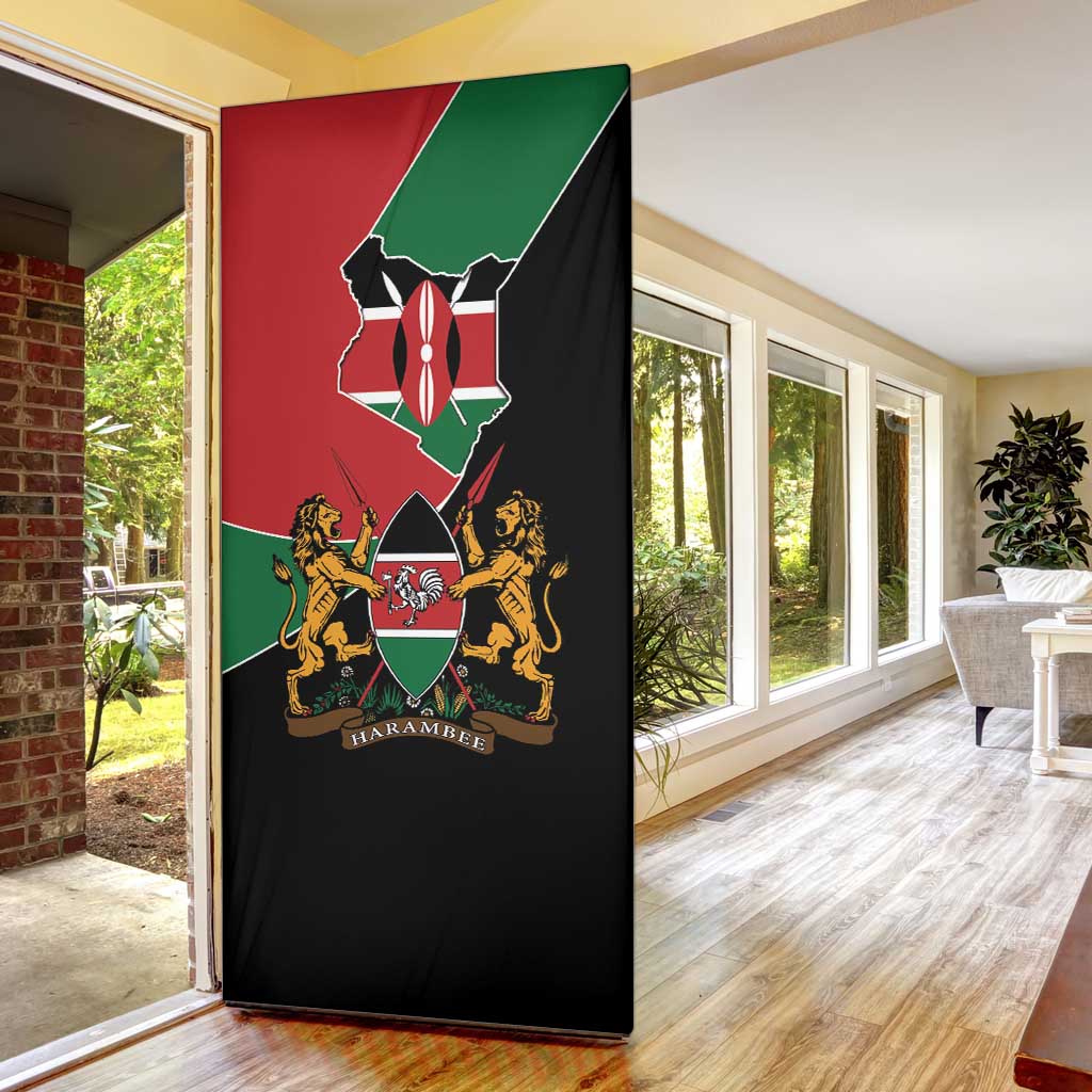 Kenya 254 Door Cover Kenyan Flag Map Double Lion Shield