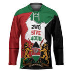 Kenya 254 Hockey Jersey Kenyan Flag Map Double Lion Shield