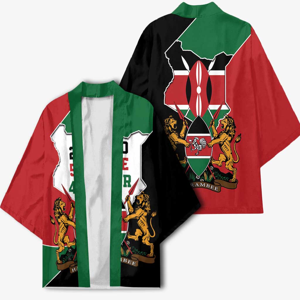 Kenya 254 Kimono Kenyan Flag Map Double Lion Shield