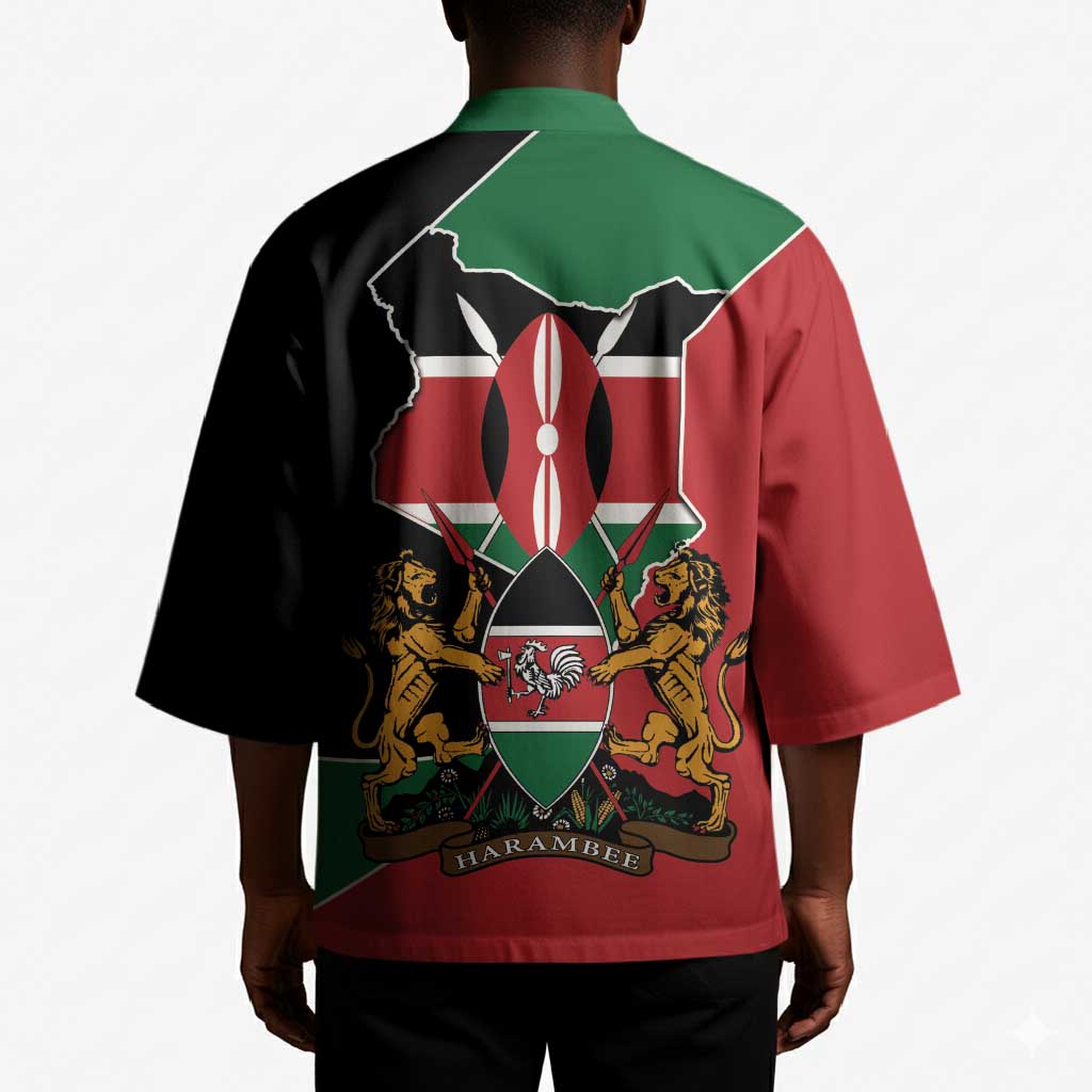 Kenya 254 Kimono Kenyan Flag Map Double Lion Shield
