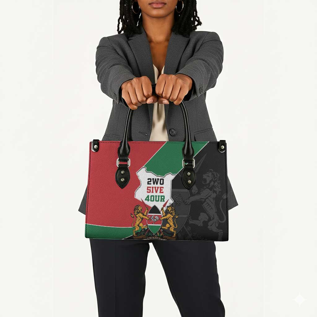 Kenya 254 Leather Bag Kenyan Flag Map Double Lion Shield