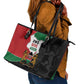 Kenya 254 Leather Tote Bag Kenyan Flag Map Double Lion Shield - African Pride