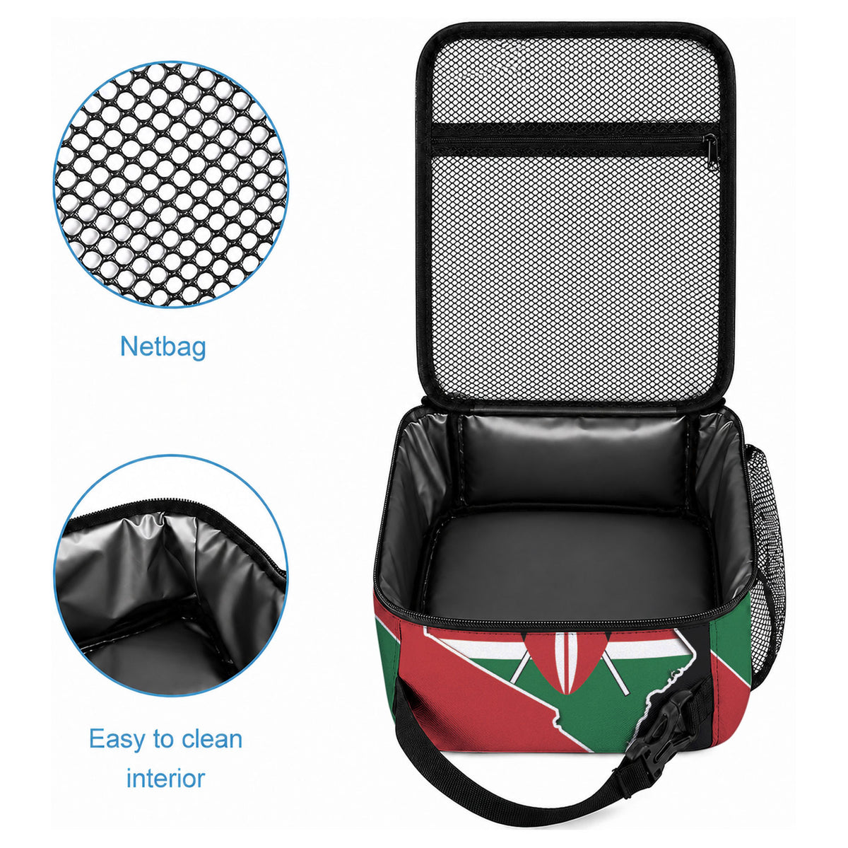 Kenya 254 Lunch Bag Kenyan Flag Map Double Lion Shield