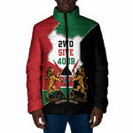 Kenya 254 Padded Jacket Kenyan Flag Map Double Lion Shield