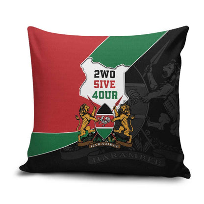 Kenya 254 Pillow Cover Kenyan Flag Map Double Lion Shield