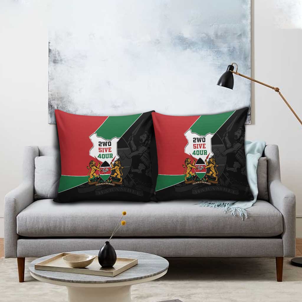 Kenya 254 Pillow Cover Kenyan Flag Map Double Lion Shield