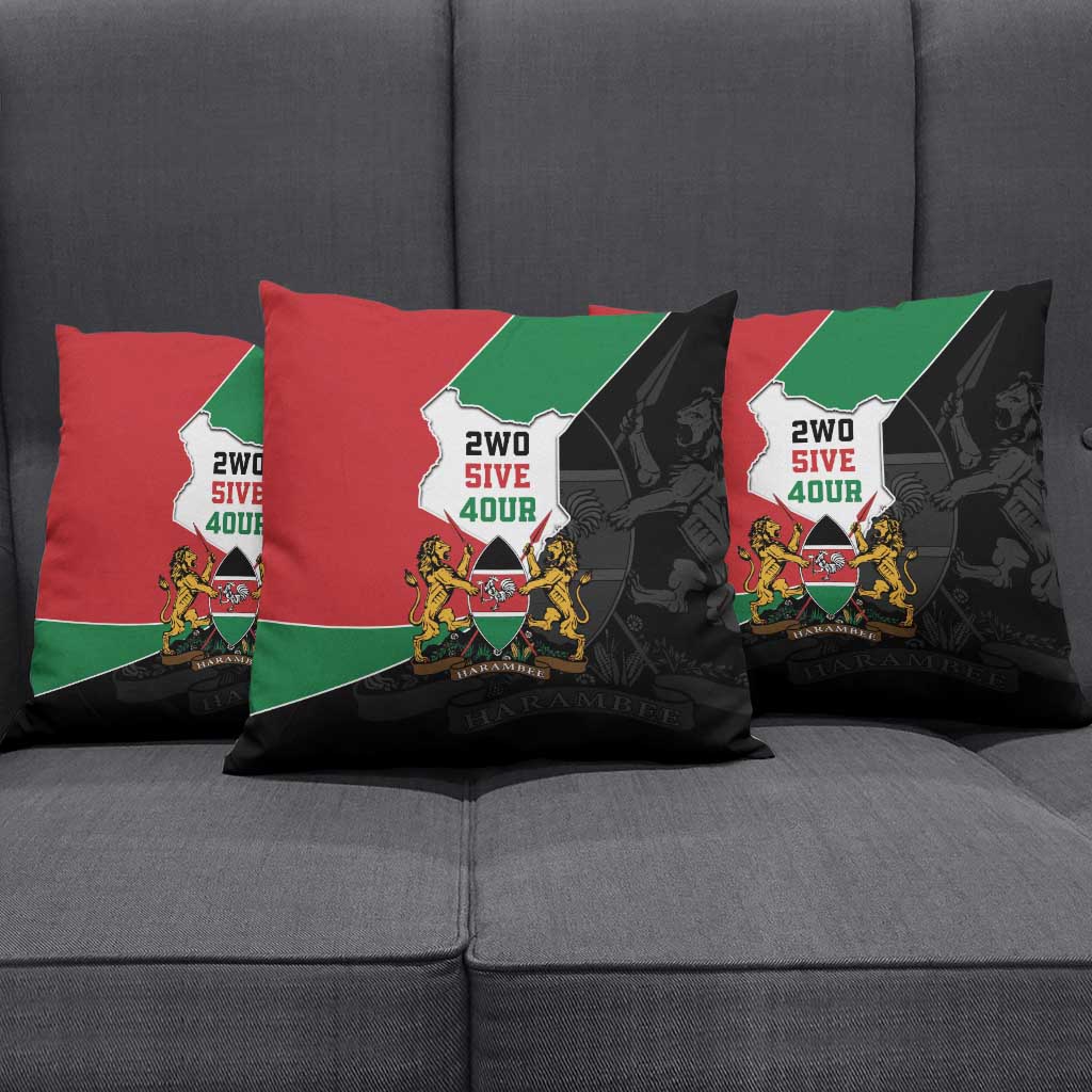 Kenya 254 Pillow Cover Kenyan Flag Map Double Lion Shield