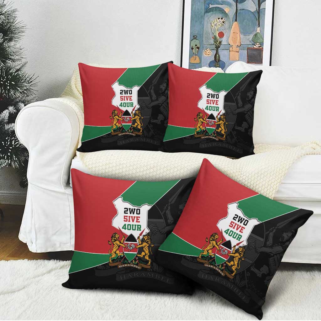 Kenya 254 Pillow Cover Kenyan Flag Map Double Lion Shield
