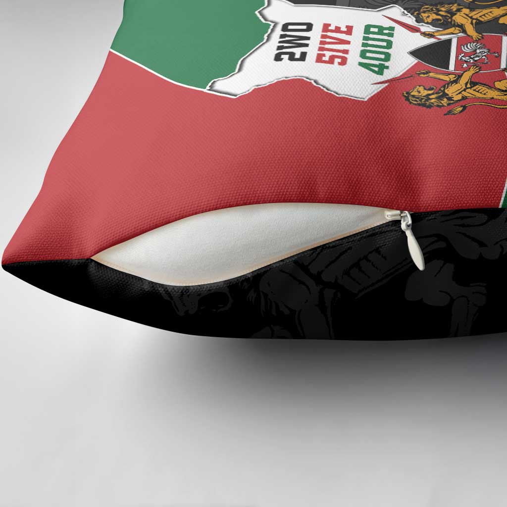 Kenya 254 Pillow Cover Kenyan Flag Map Double Lion Shield