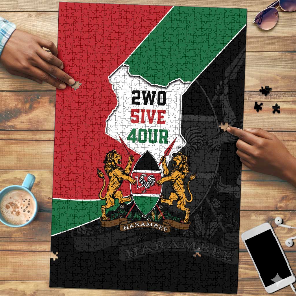 Kenya 254 Puzzle Kenyan Flag Map Double Lion Shield