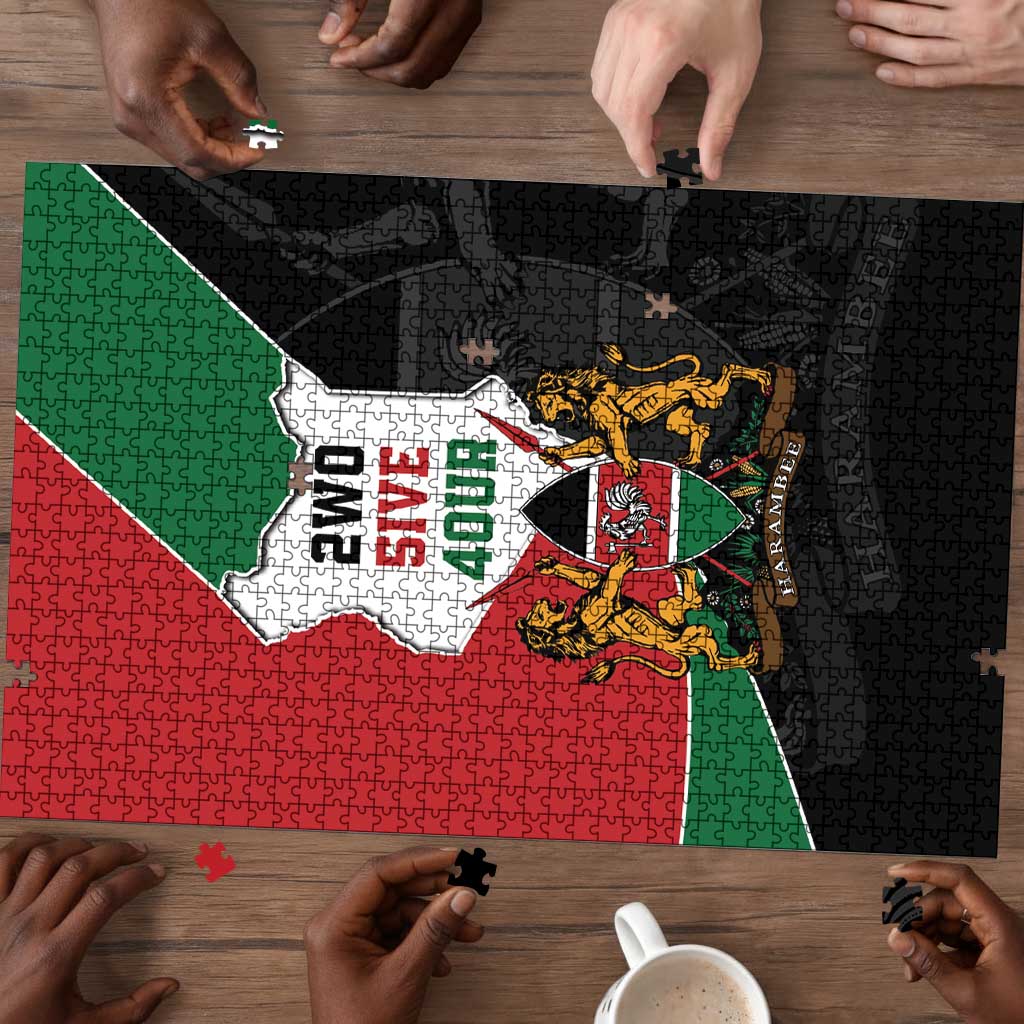 Kenya 254 Puzzle Kenyan Flag Map Double Lion Shield