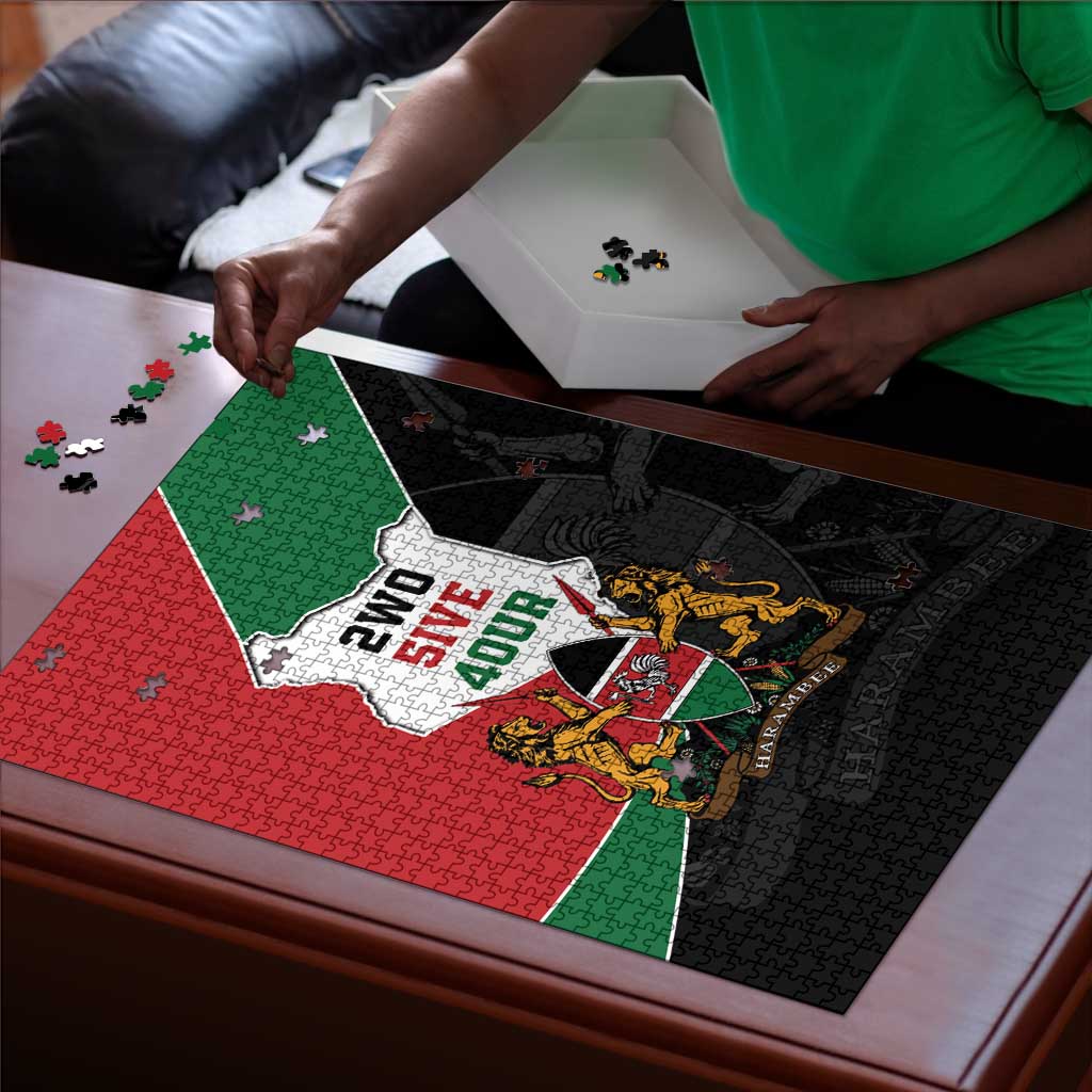 Kenya 254 Puzzle Kenyan Flag Map Double Lion Shield