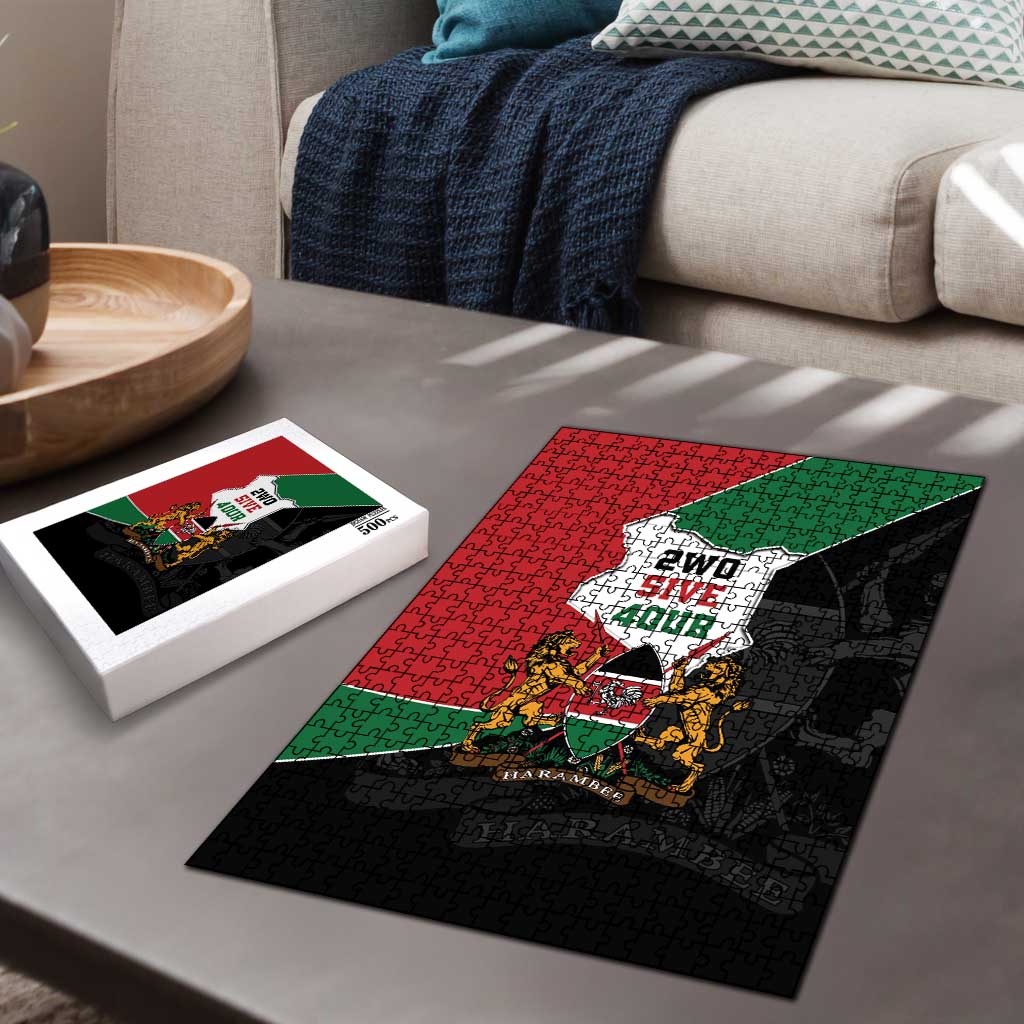 Kenya 254 Puzzle Kenyan Flag Map Double Lion Shield