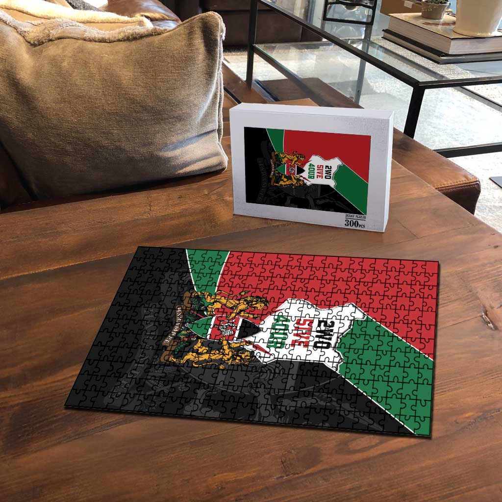 Kenya 254 Puzzle Kenyan Flag Map Double Lion Shield