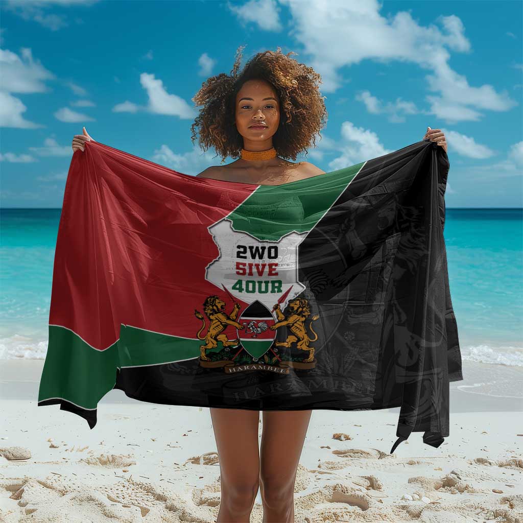 Kenya 254 Sarong Kenyan Flag Map Double Lion Shield - African Pride