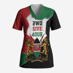 Kenya 254 Scrub Top Kenyan Flag Map Double Lion Shield