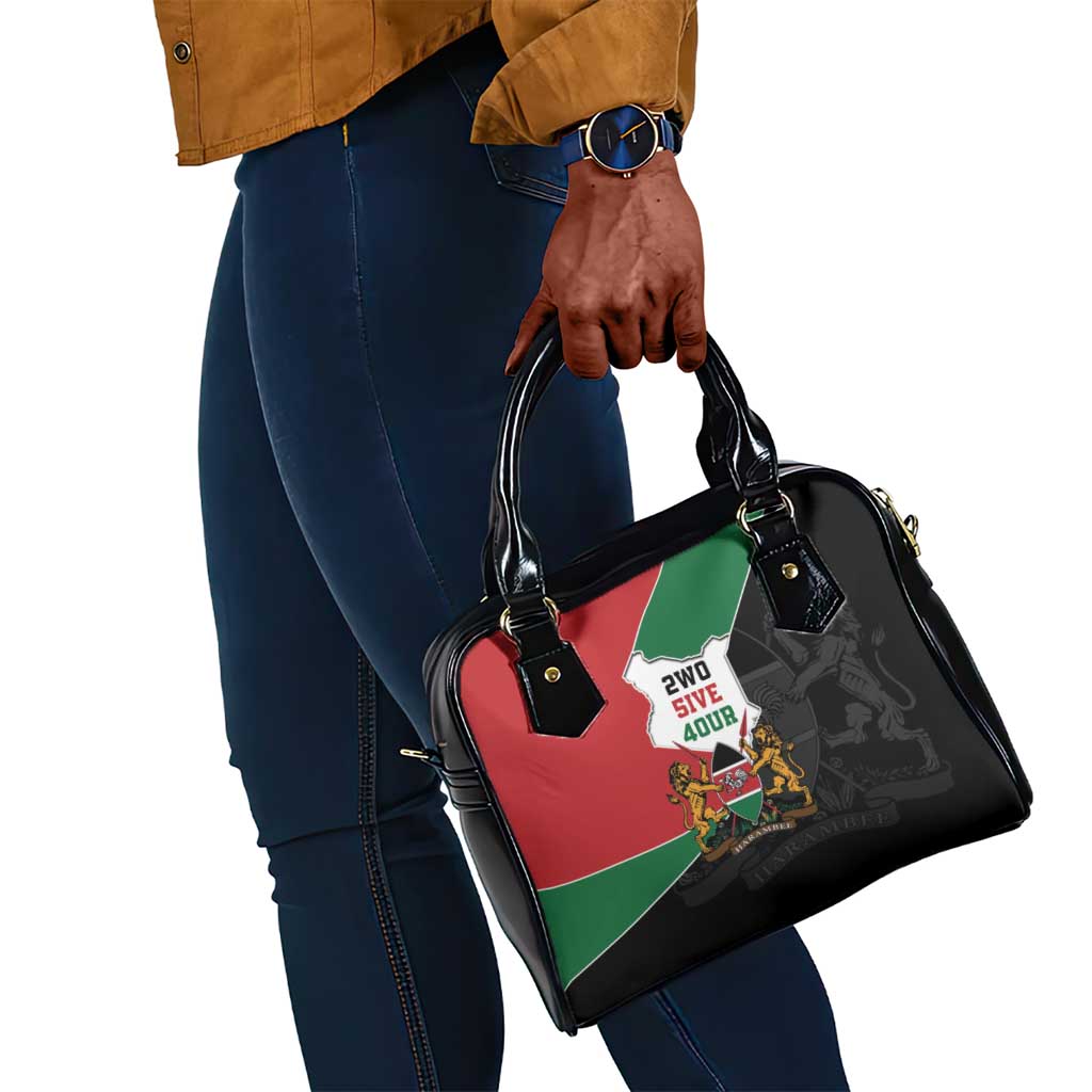 Kenya 254 Shoulder Handbag Kenyan Flag Map Double Lion Shield - African Pride