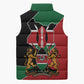 Kenya 254 Sleeveless Puffer Jacket Kenyan Flag Map Double Lion Shield