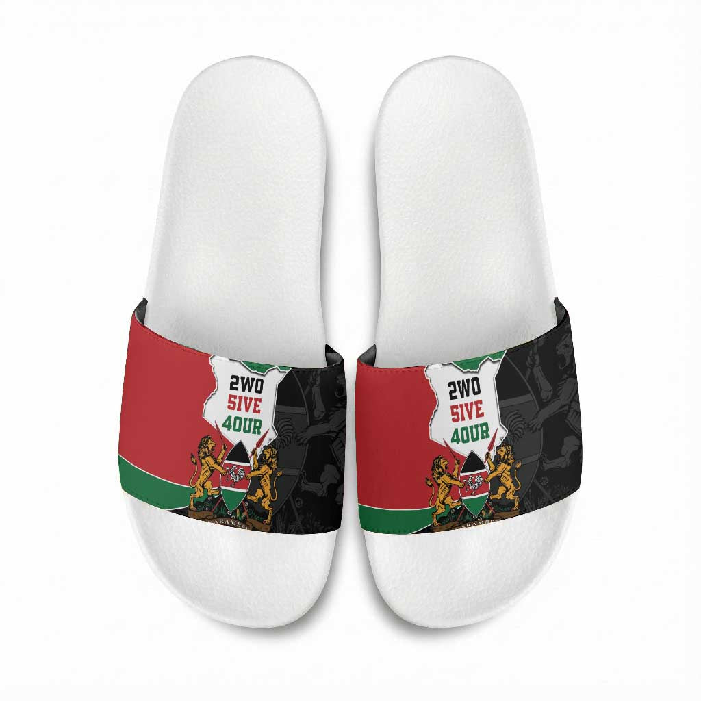 Kenya 254 Slide Sandals Kenyan Flag Map Double Lion Shield