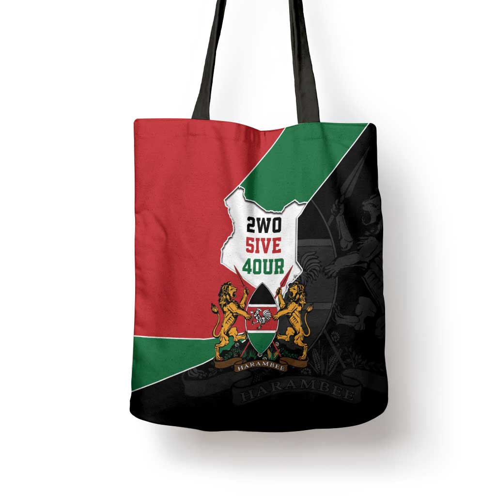 Kenya 254 Tote Bag Kenyan Flag Map Double Lion Shield