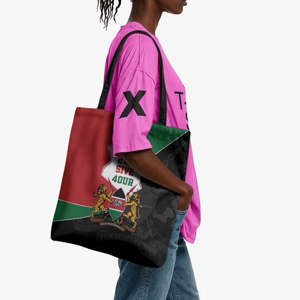 Kenya 254 Tote Bag Kenyan Flag Map Double Lion Shield