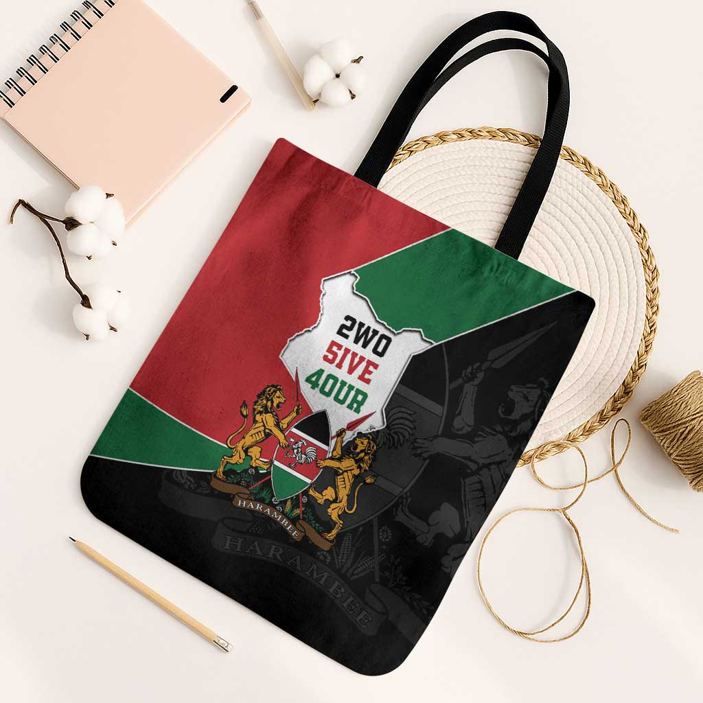 Kenya 254 Tote Bag Kenyan Flag Map Double Lion Shield