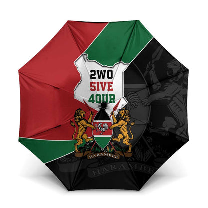 Kenya 254 Umbrella Kenyan Flag Map Double Lion Shield
