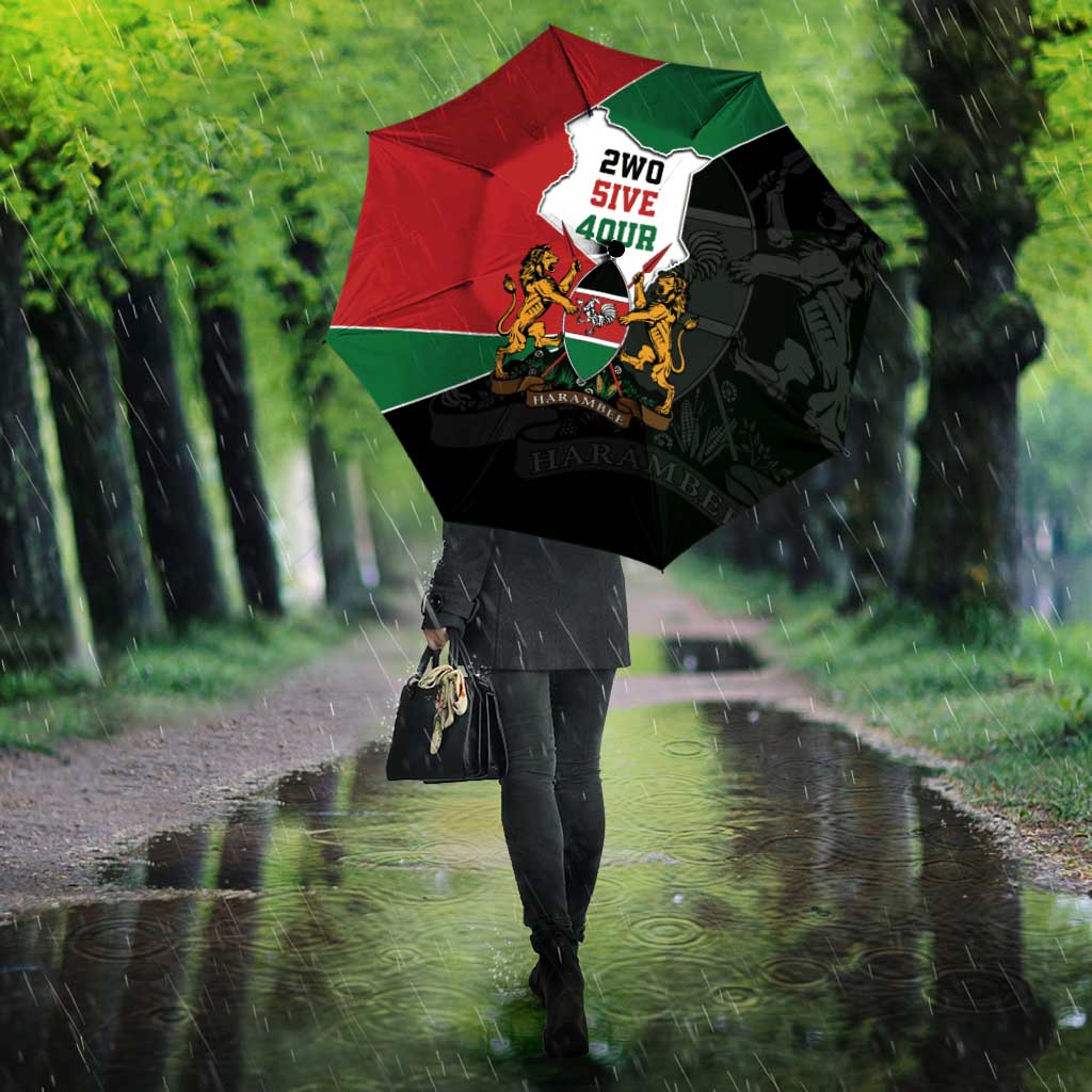 Kenya 254 Umbrella Kenyan Flag Map Double Lion Shield