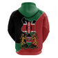 Kenya 254 Zip Hoodie Kenyan Flag Map Double Lion Shield - African Pride