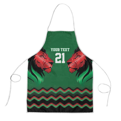 Custom Cricket Africa Kenya Apron Green Lion Head Kenyan Pattern