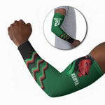 Custom Cricket Africa Kenya Arm Sleeves Green Lion Head Kenyan Pattern