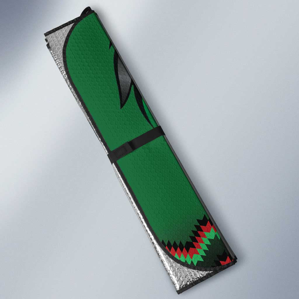 Custom Cricket Africa Kenya Auto Sun Shade Green Lion Head Kenyan Pattern