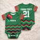 Custom Cricket Africa Kenya Baby Onesie Green Lion Head Kenyan Pattern