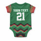 Custom Cricket Africa Kenya Baby Onesie Green Lion Head Kenyan Pattern