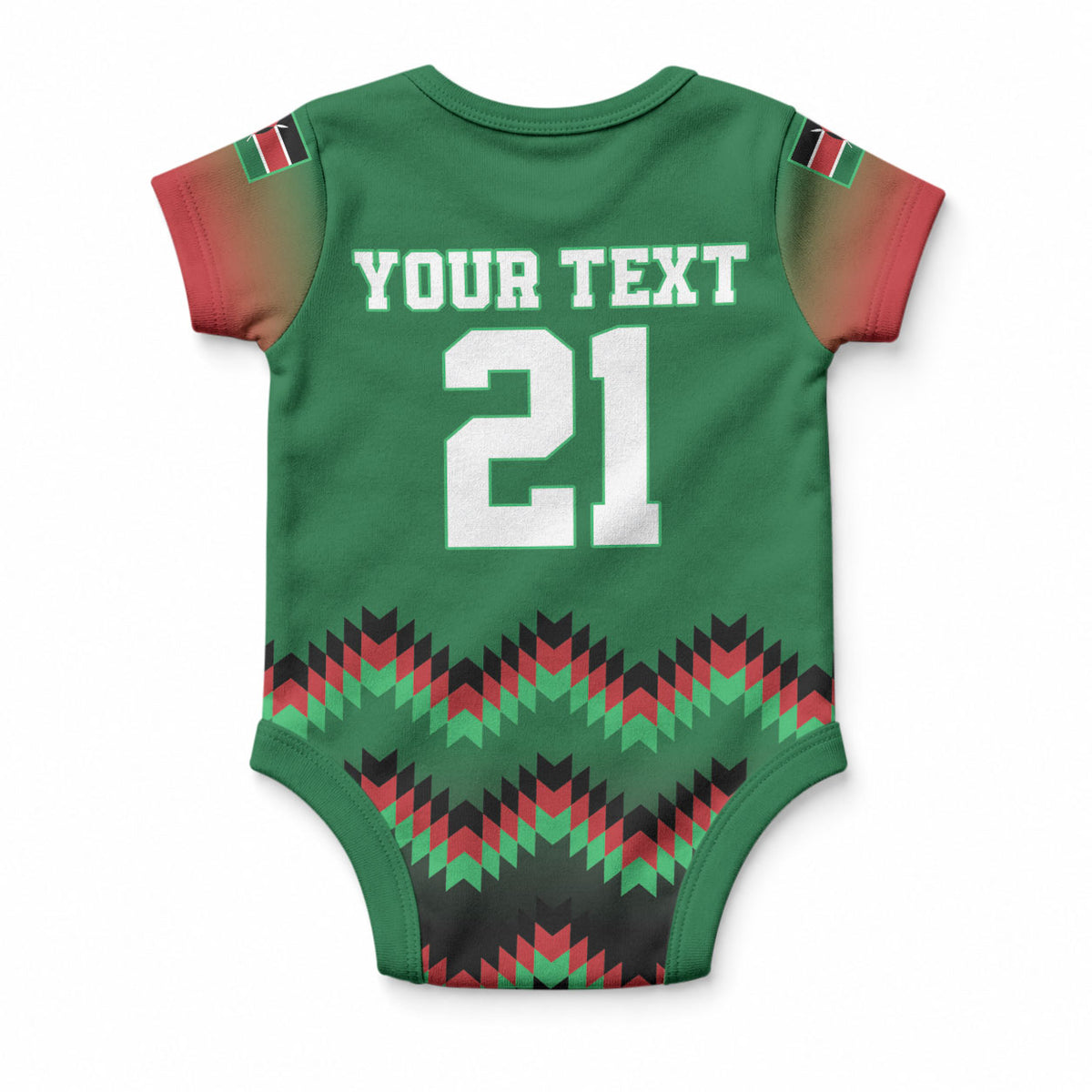 Custom Cricket Africa Kenya Baby Onesie Green Lion Head Kenyan Pattern
