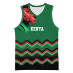 Custom Cricket Africa Kenya Basketball Jersey Green Lion Head with Kenyan Pattern LT9