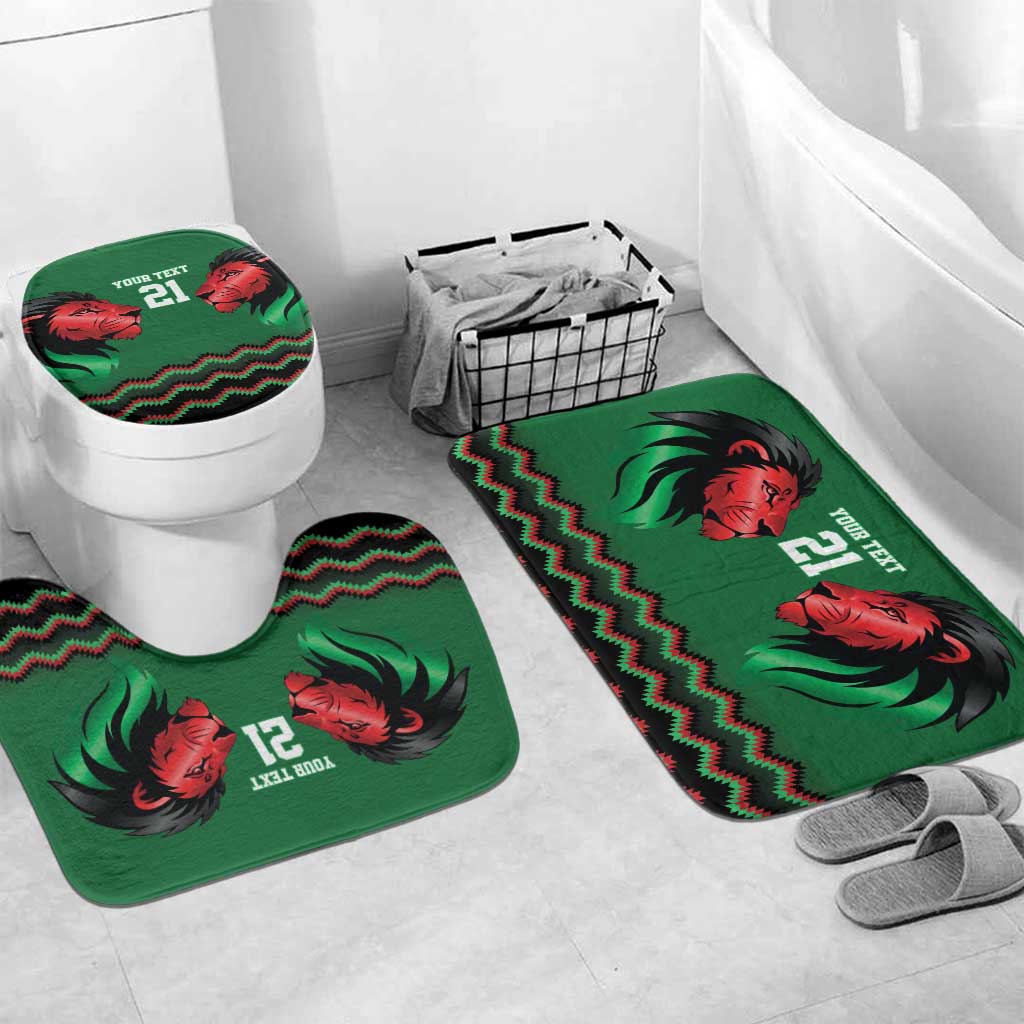 Custom Cricket Africa Kenya Bathroom Set Green Lion Head Kenyan Pattern