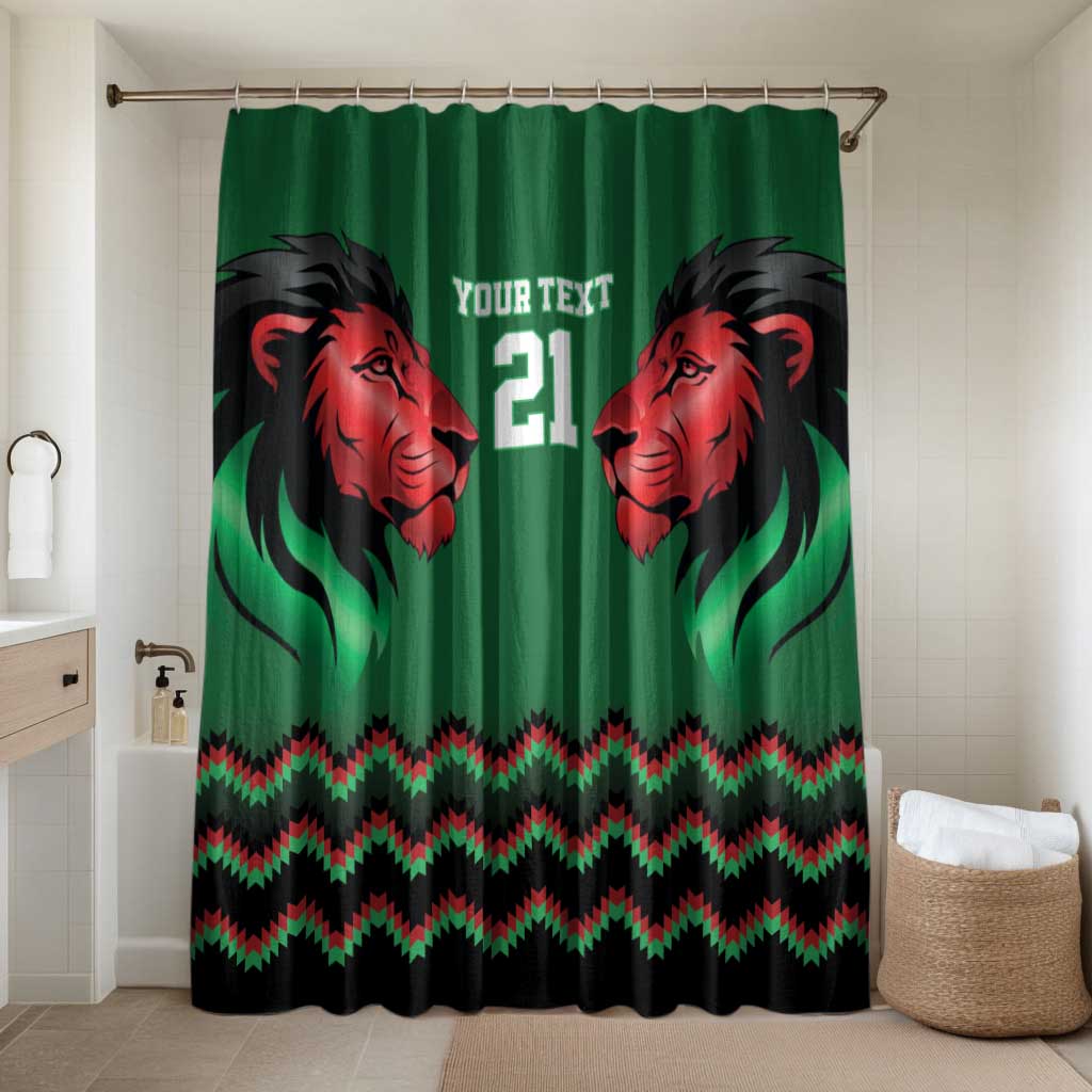 Custom Cricket Africa Kenya Bathroom Set Green Lion Head Kenyan Pattern