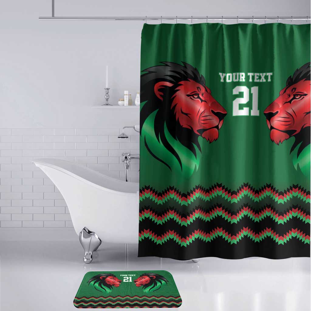 Custom Cricket Africa Kenya Bathroom Set Green Lion Head Kenyan Pattern