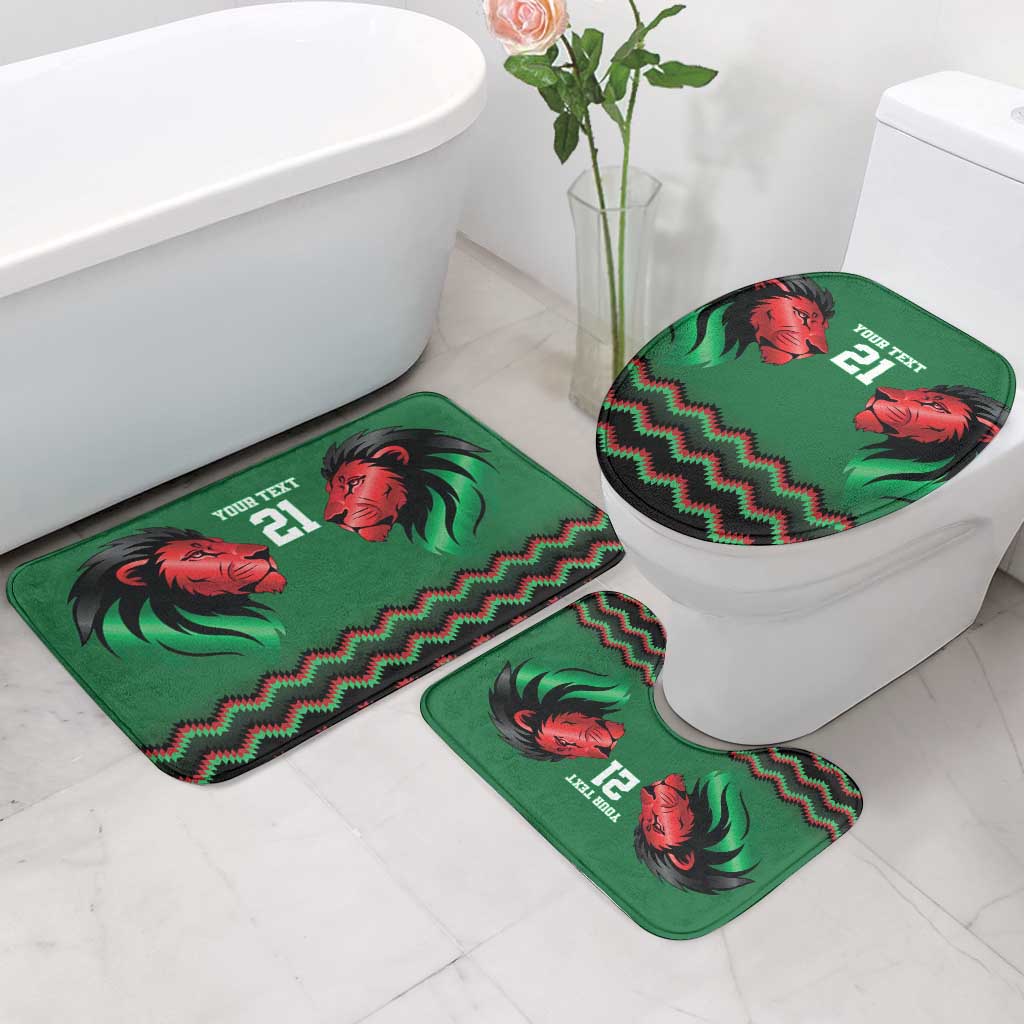 Custom Cricket Africa Kenya Bathroom Set Green Lion Head Kenyan Pattern
