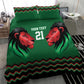 Custom Cricket Africa Kenya Bedding Set Green Lion Head with Kenyan Pattern - African Pride