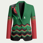 Custom Cricket Africa Kenya Blazer Green Lion Head Kenyan Pattern