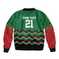 Custom Cricket Africa Kenya Bomber Jacket Green Lion Head with Kenyan Pattern - African Pride