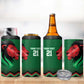 Custom Cricket Africa Kenya 4 in 1 Can Cooler Tumbler Green Lion Head with Kenyan Pattern - African Pride