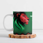 Custom Cricket Africa Kenya Ceramic Mug Green Lion Head Kenyan Pattern