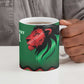Custom Cricket Africa Kenya Ceramic Mug Green Lion Head Kenyan Pattern