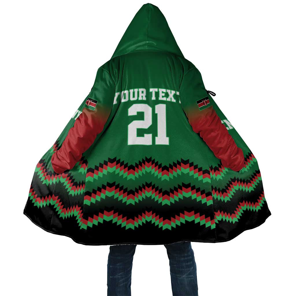 Custom Cricket Africa Kenya Cloak Green Lion Head Kenyan Pattern