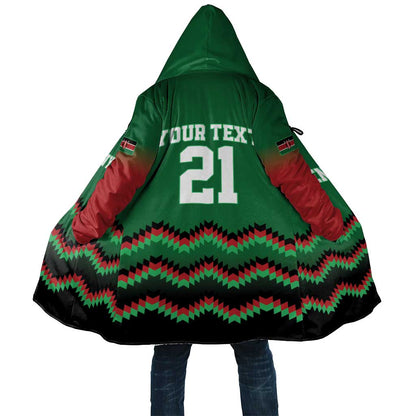 Custom Cricket Africa Kenya Cloak Green Lion Head Kenyan Pattern