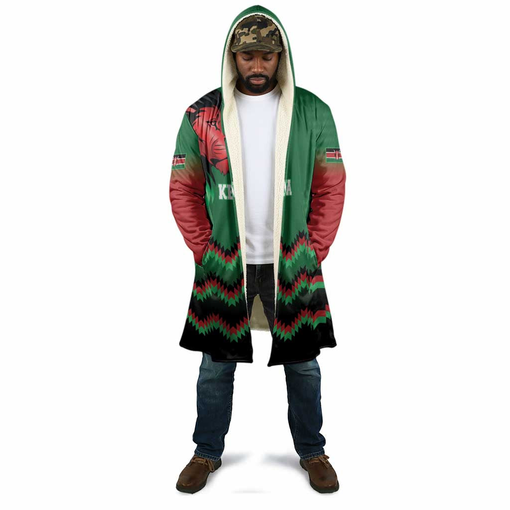 Custom Cricket Africa Kenya Cloak Green Lion Head Kenyan Pattern