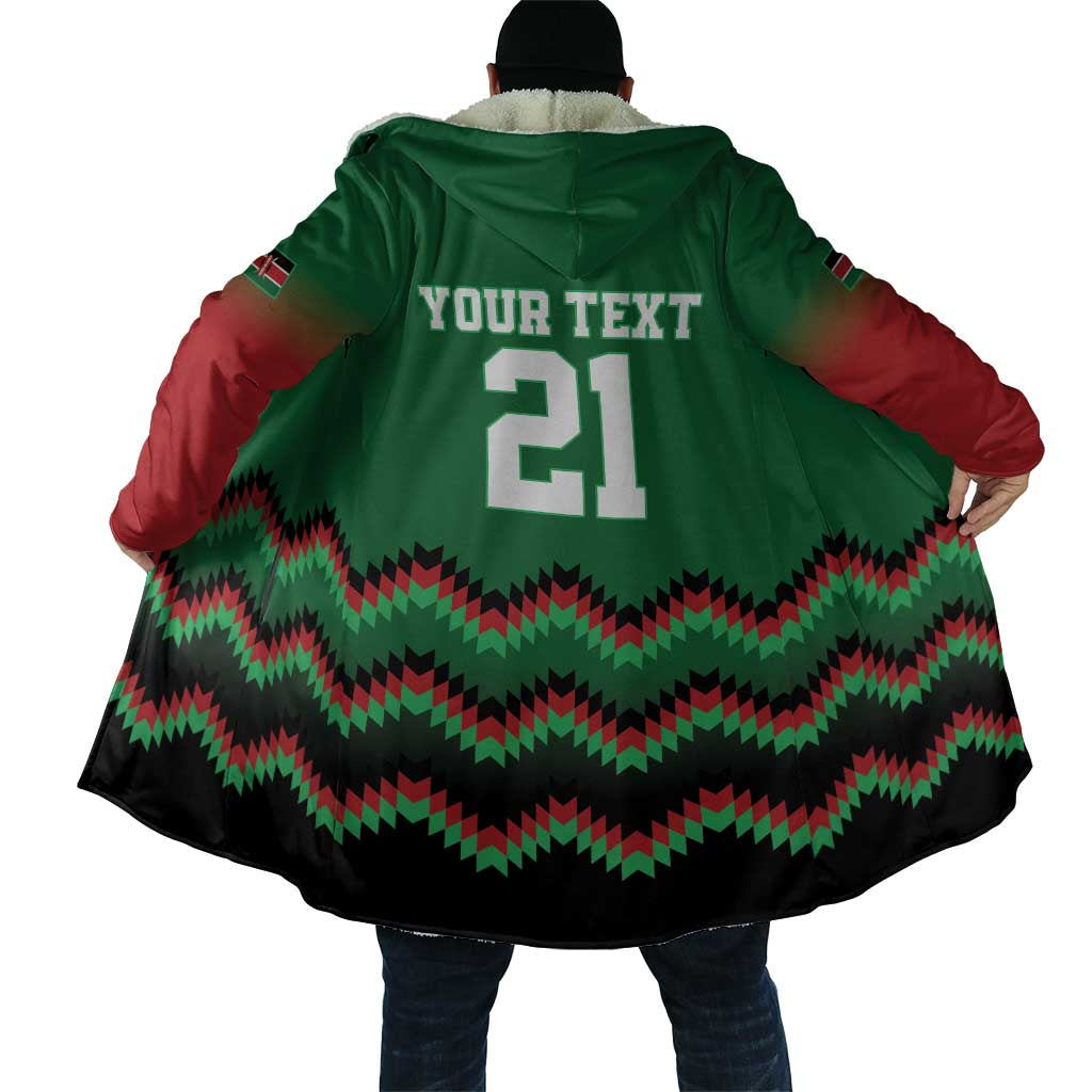 Custom Cricket Africa Kenya Cloak Green Lion Head Kenyan Pattern